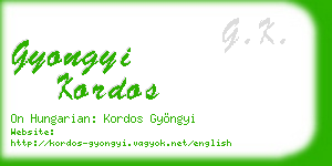 gyongyi kordos business card