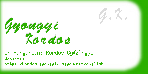 gyongyi kordos business card